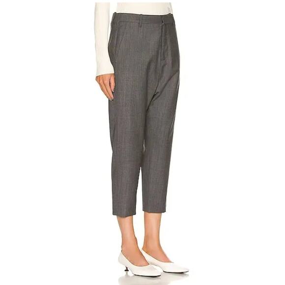NWT! Nili Lotan 6 Iconic $495 Virgin Wool Paris Pants Drop Crotch Slouchy Gray - Picture 3 of 10